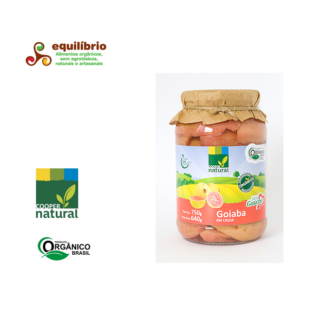 Goiaba em Calda Orgânica "Coopernatural" - 640gr peso drenado / 750gr peso líquido