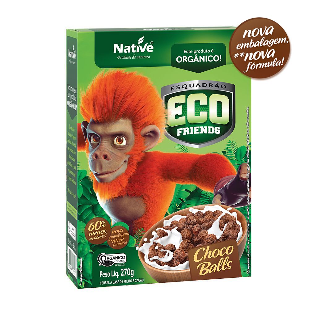 Cereal Orgânico Eco Friends Choco Balls Native - 270g