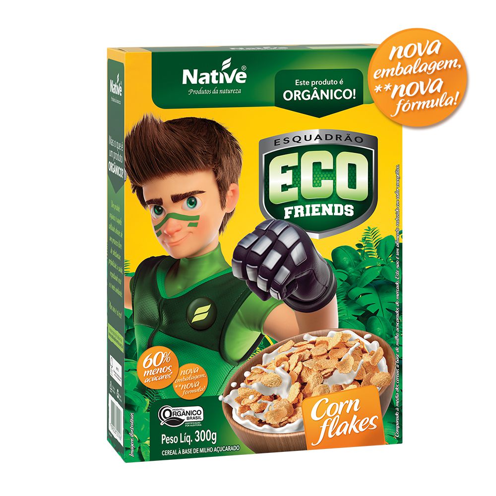 Cereal Orgânico Eco Friends Corn Flakes Native - 300g