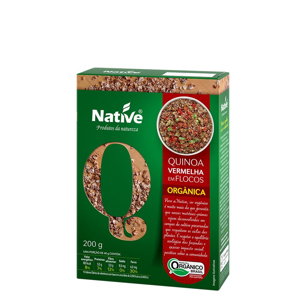 Quinoa Vermelha Em Flocos Orgânica Native - 200g