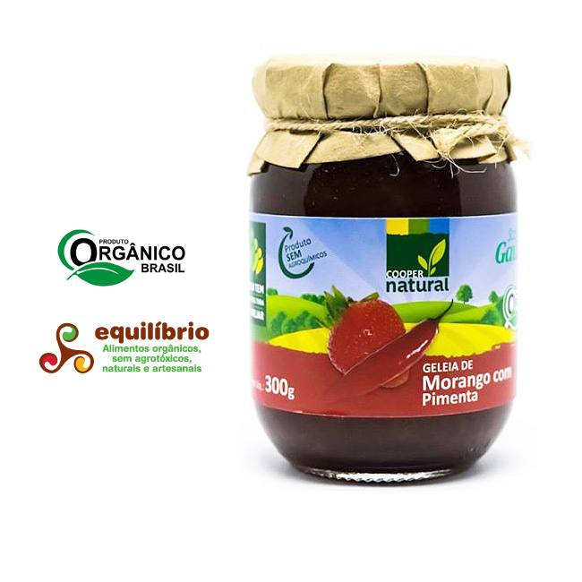 Geleia de Morango com Pimenta Orgânica "Coopernatural" - 300g
