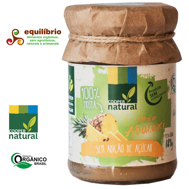 Geleia de Abacaxi "CooperNatural" - Sem adição de açúcar - 180gr
